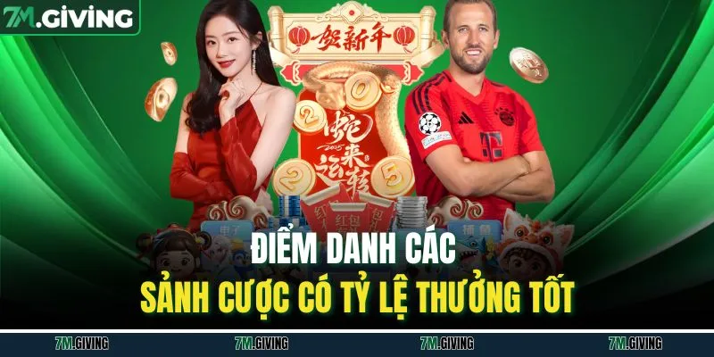 Điểm danh các sảnh cược có tỷ lệ thưởng tốt